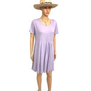 New T-Shirt Tunic dress with pockets Lavender L